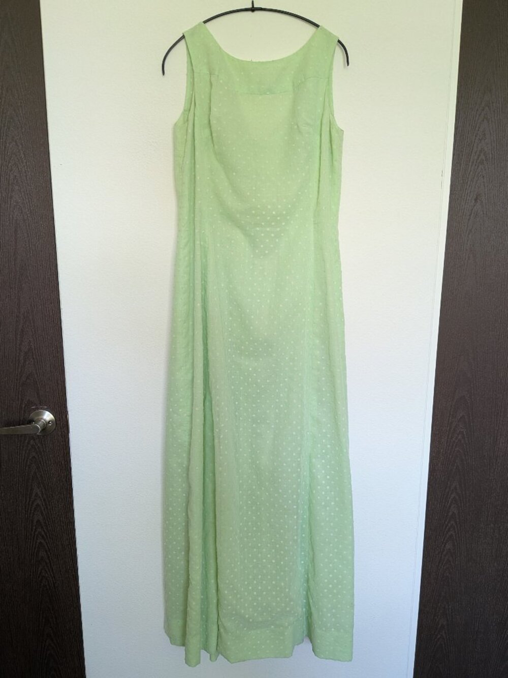 Handmade 60s prom dress - Swiss dot - Light seafoam green - Medium